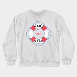 Nags Head, NC Summertime Vacation Life Preserver Crewneck Sweatshirt